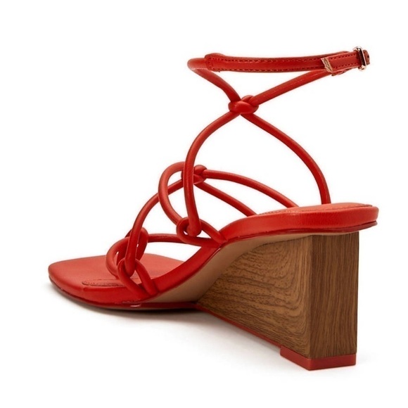 KATY PERRY KNOTTED WEDGE IRISIA SIZE 8 COLOR FIERY ORANGE NWT - Picture 3 of 8